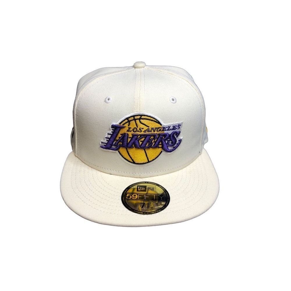 NEW ERA LOS ANGELES LAKERS 75th ANNIVERSARY 59FIFTY FITTED CAP HAT SIZE 7 5/8